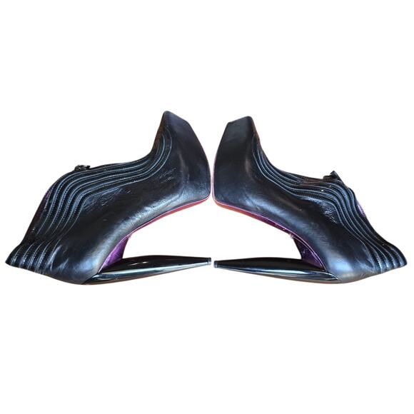 Alexander Mcqueen Runway Platform Booties 38 7.5 8 Black Stitching Collectors - Picture 3 of 8